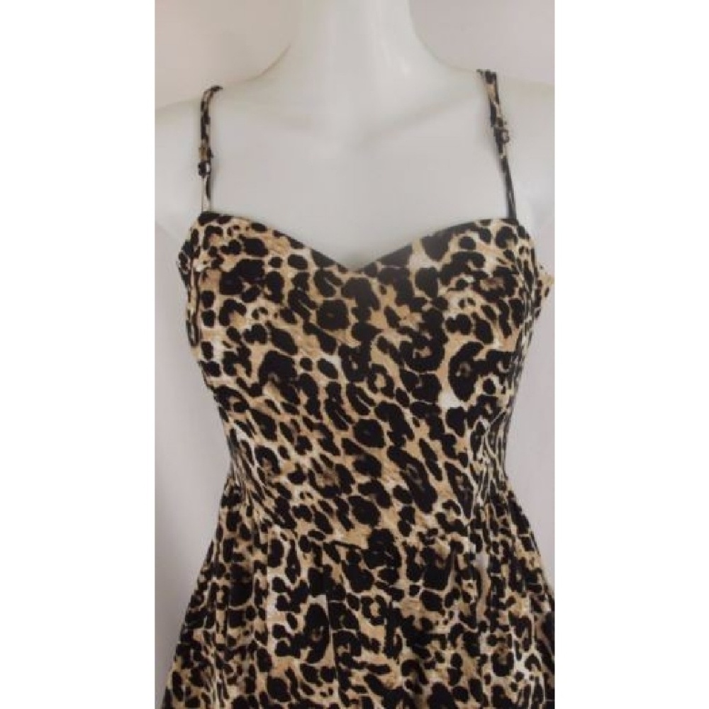 Wet Seal Cheetah Print Skater Dress Open Back M - Picture 2 of 7